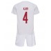 Günstige Dänemark Simon Kjaer #4 Babykleidung Auswärts Fussballtrikot Kinder WM 2022 Kurzarm (+ kurze hosen)